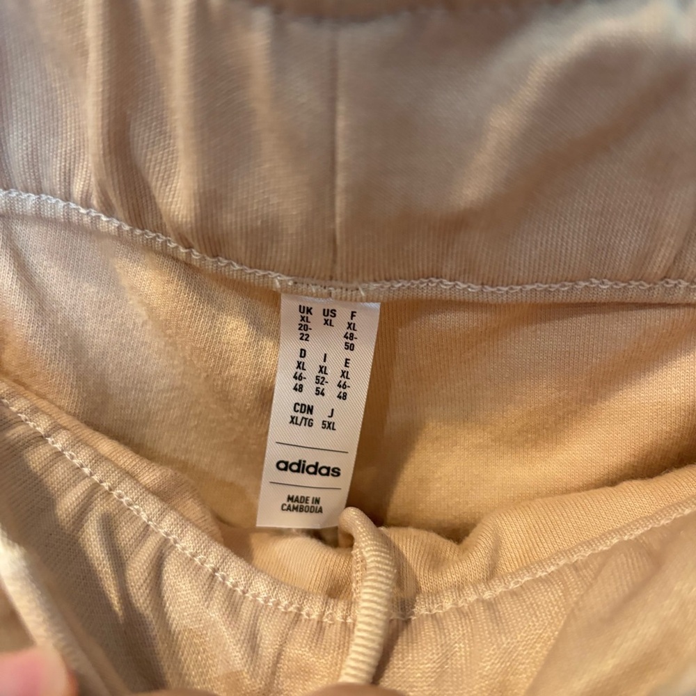 Adidas Teamsport Tracksuit Magic Beige Sweatshiet/Pants Set Women’s Size XL - Picture 5 of 11